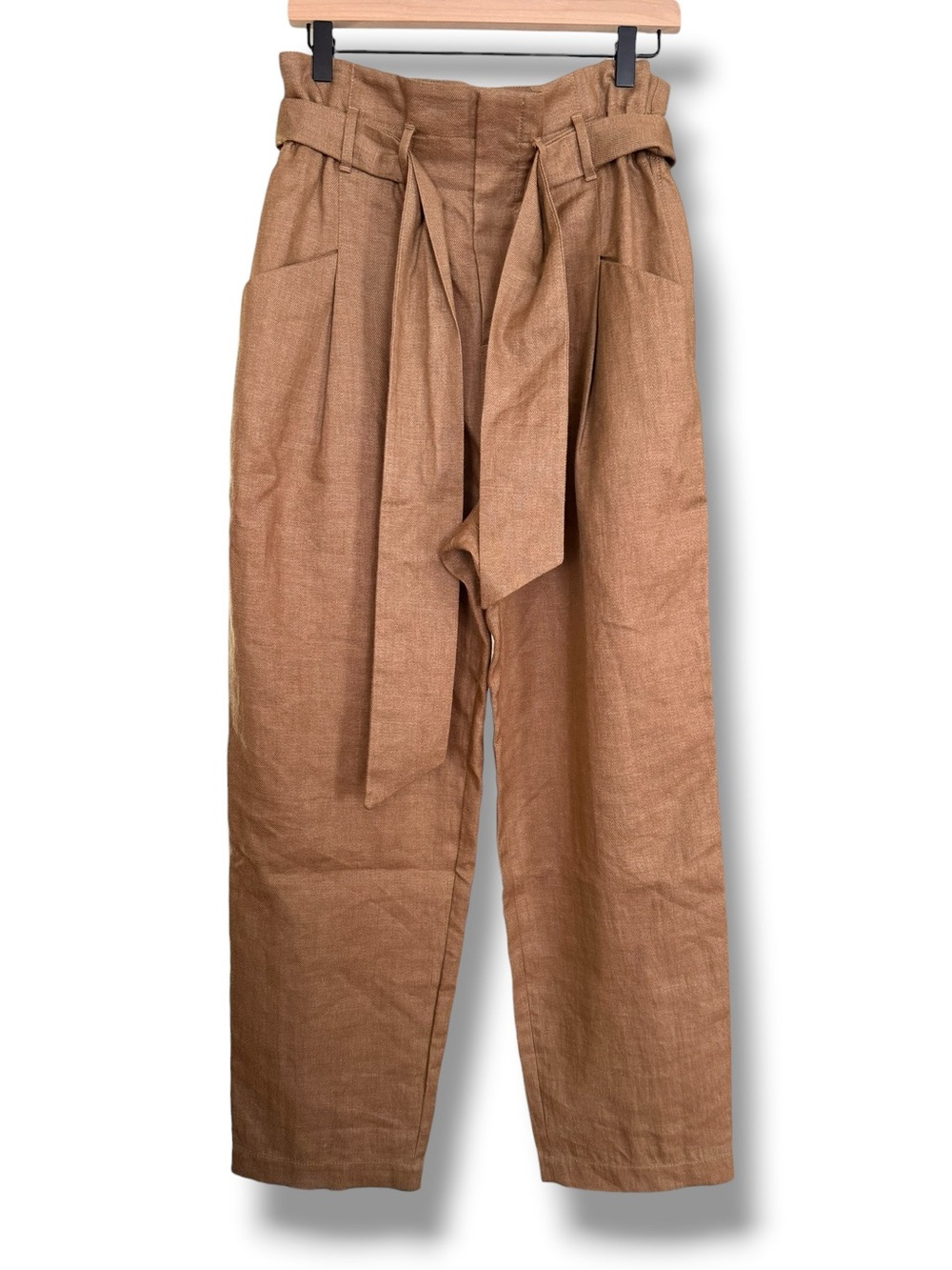 Brunello Cucinelli Women's Brown High Rise Belted Paper Bag Pants IT 42 US 6